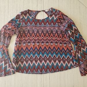 "One Clothing" Boho Bell Sleeve Top